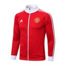 Conjunto Manchester United Zíper Longo Vermelho e Branco