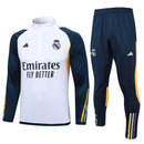 Conjunto Real Madrid Zíper Curto Azul e Branco