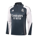 Conjunto Real Madrid Zíper Curto Treino Cinza