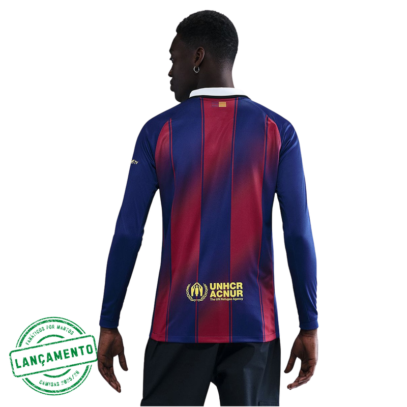 Camisa Barcelona Manga Longa 2025/26 Home